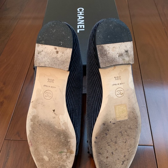 Chanel black/grey ballet flats 38.5 w/box from BG - Picture 6 of 6